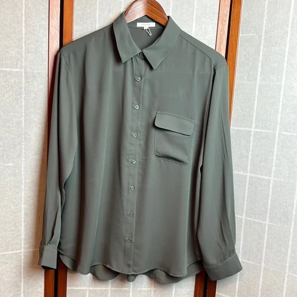 Pleione Tops | Pleione Blouse | Color: Green size M - Picture 1 of 5